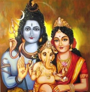 Shiva, Parvati und Ganesha